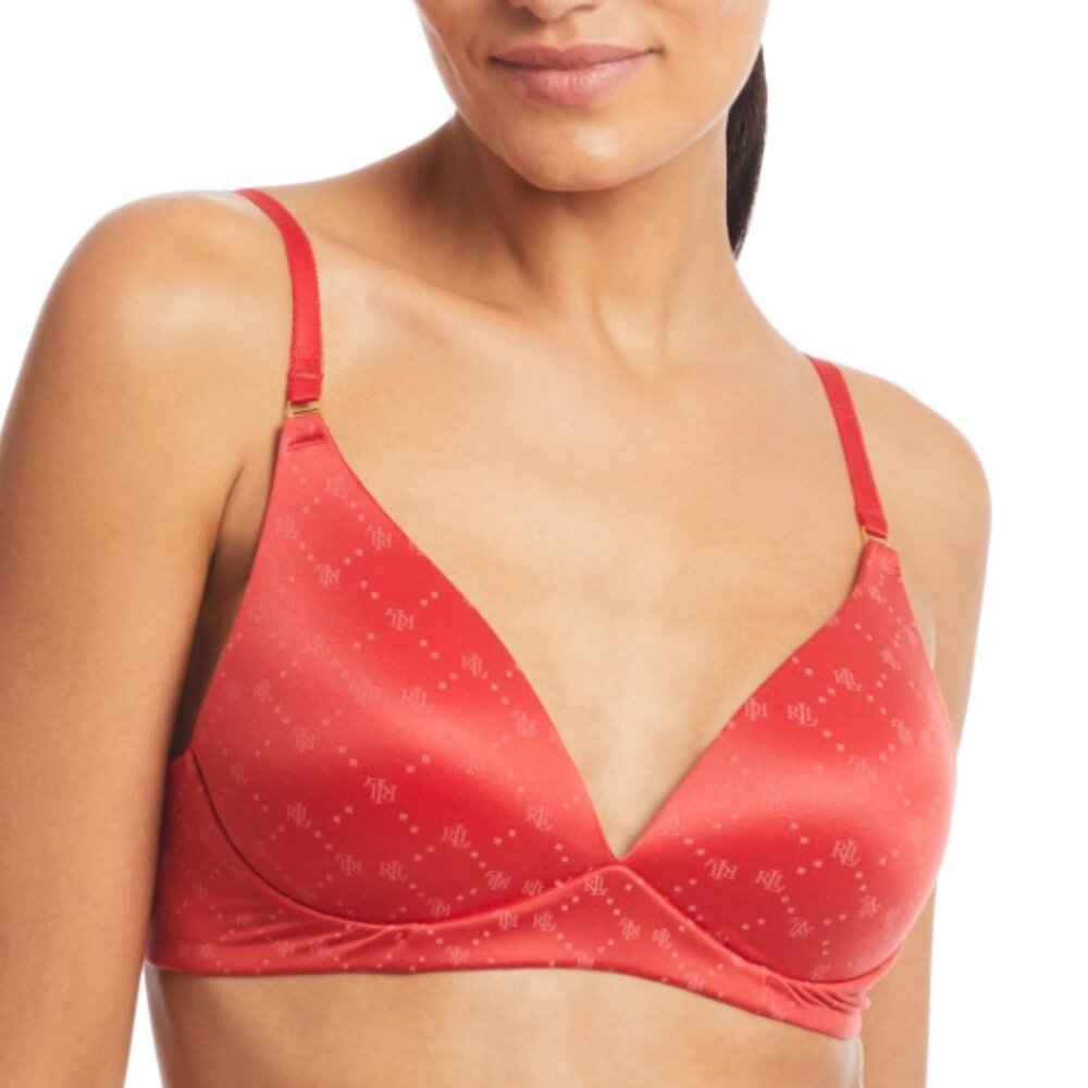Lauren Ralph Lauren Comfort  Repeat-Logo Wireless T-Shirt Bra Size 36A 9908